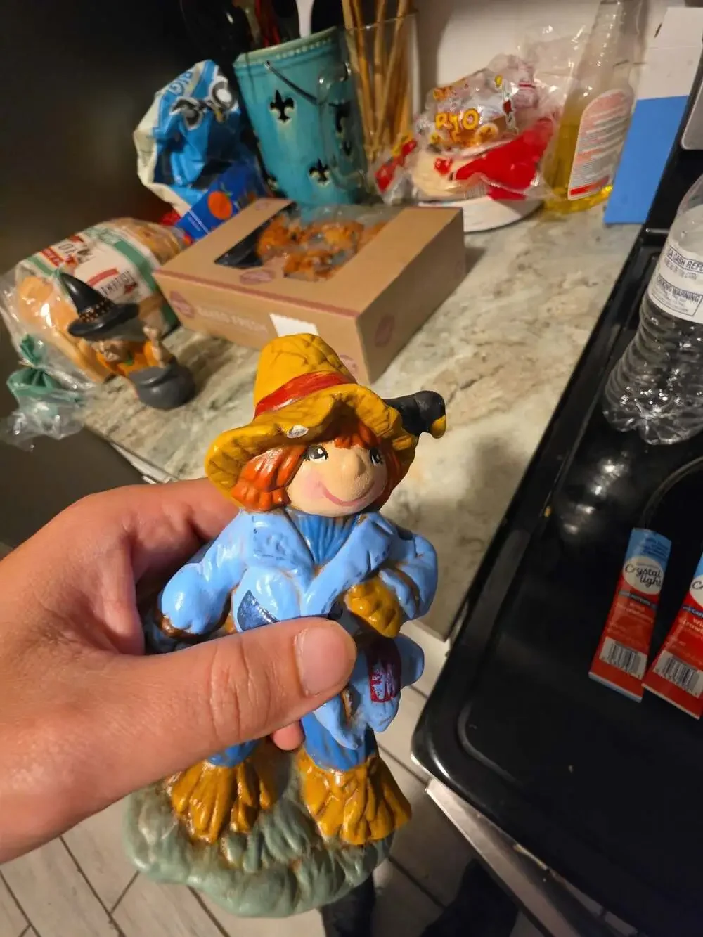 Vtg Duncan Enterprises Ceramic Scarecrow Figurine Fall Halloween